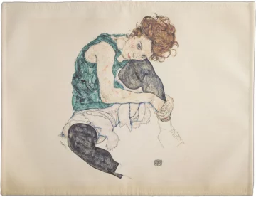 Podkładka na stół Siedząca kobieta z podniesionym kolanem Egon Schiele