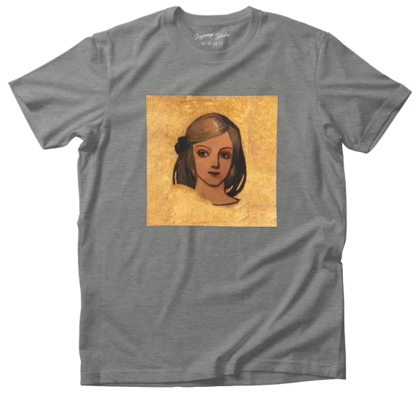 Koszulka z naszywką Główka dziewczynki na złotym tle Józef Mehoffer