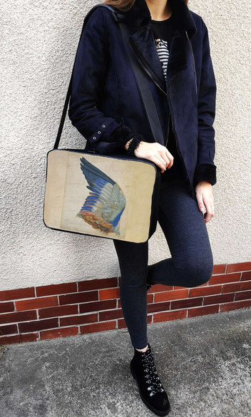 Torba na ramię Skrzydło niebieskiego walca, Kopia oryginału Albrechta Durera Hans Hoffmann