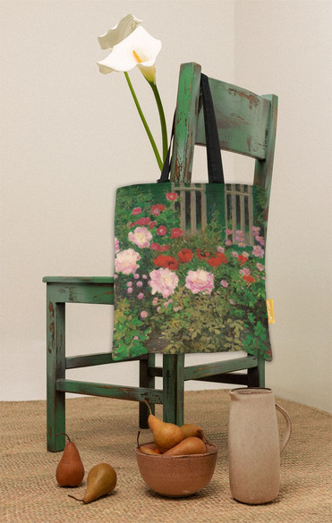 Torba na ramię Kwitnące kwiaty na ogrodzeniu ogrodu Koloman Moser