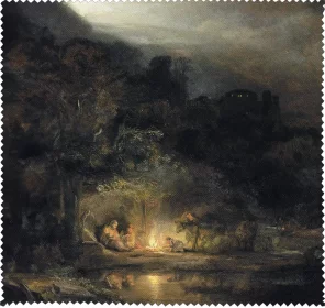 Ściereczka do okularów Krajobraz z odpoczynkiem podczas Ucieczki do Egiptu Rembrandt