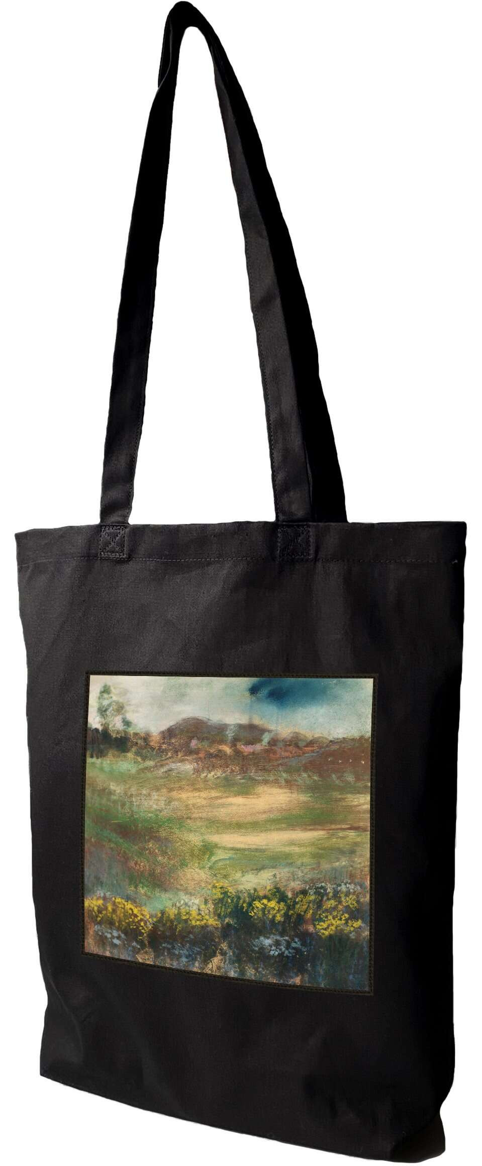 Torba z naszywką Krajobraz z kominami Edgar Degas, Czarna