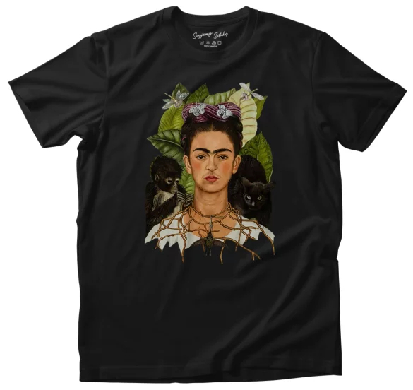 Koszulka Autoportret z cierniowym naszyjnikiem i kolibrem Frida Kahlo