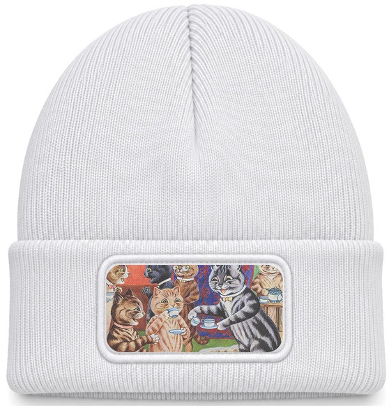 Czapka zimowa Herbata dla kota Louis Wain – biała