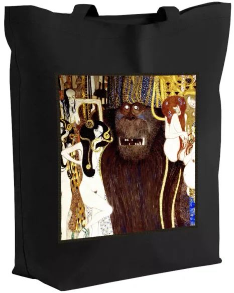 Torba z naszywką Fryz Beethovena Gustav Klimt czarna
