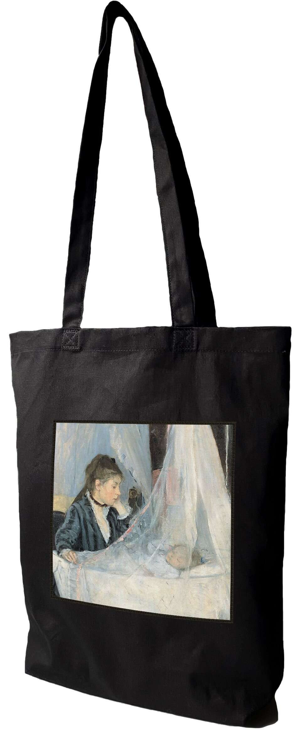 Torba z naszywką Kołyska Berthe Morisot, Czarna