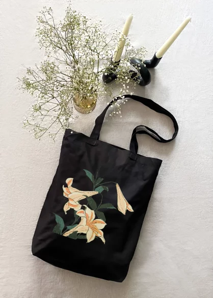 Torba bawełniana Lilie Katsushika Hokusai
