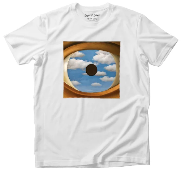 Koszulka z naszywką Fałszywe lustro René Magritte