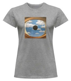 Bluzka damska z naszywką Fałszywe Lustro René Magritte