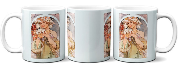 Kubek Kwiat Alfons Mucha