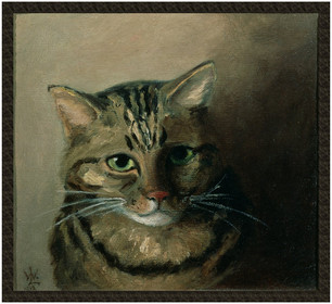 Naszywka Studium głowy kota tabby Louis Wain