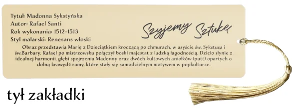 Zakładka do książki Madonna Sykstyńska Rafael Santi