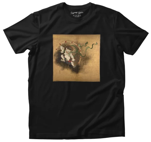 Koszulka z naszywką Bóg piorunów Ogata Korin