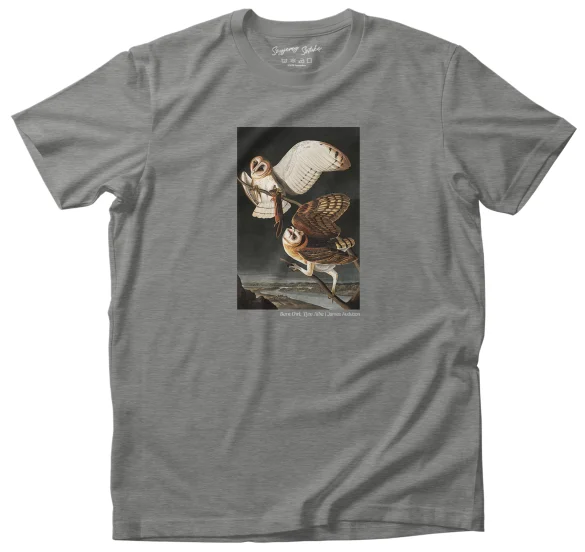 Koszulka z nadrukiem Barn Owl, Tyto Alba James Audubon