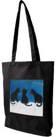 Torba z naszywką Czarne koty na śniegu Louis Wain