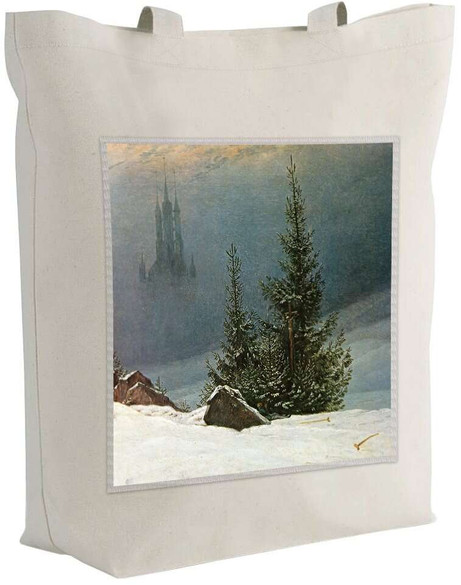 Torba z naszywką Pejzaż zimowy Caspar David Friedrich