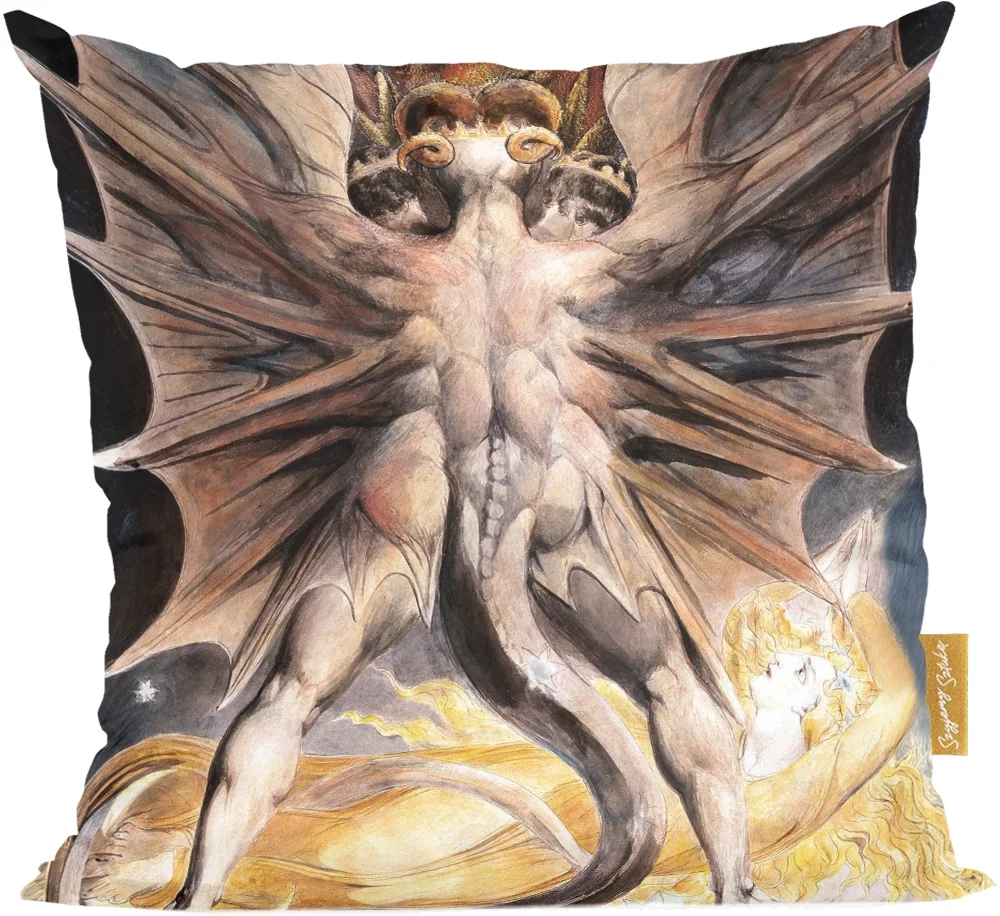 Poduszka Wielki czerwony smok i niewiasta obleczona w słońce William Blake