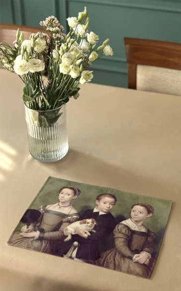 Podkładka na stół Troje dzieci z psem Sofonisba Anguissola