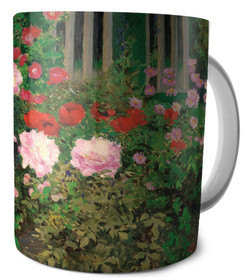 Kubek Kwitnące kwiaty na ogrodzeniu ogrodu Koloman Moser