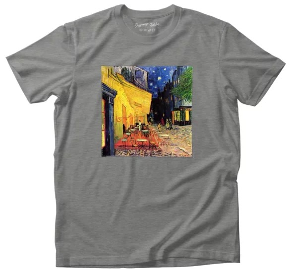 Koszulka z naszywką Taras kawiarni w nocy Vincent Van Gogh