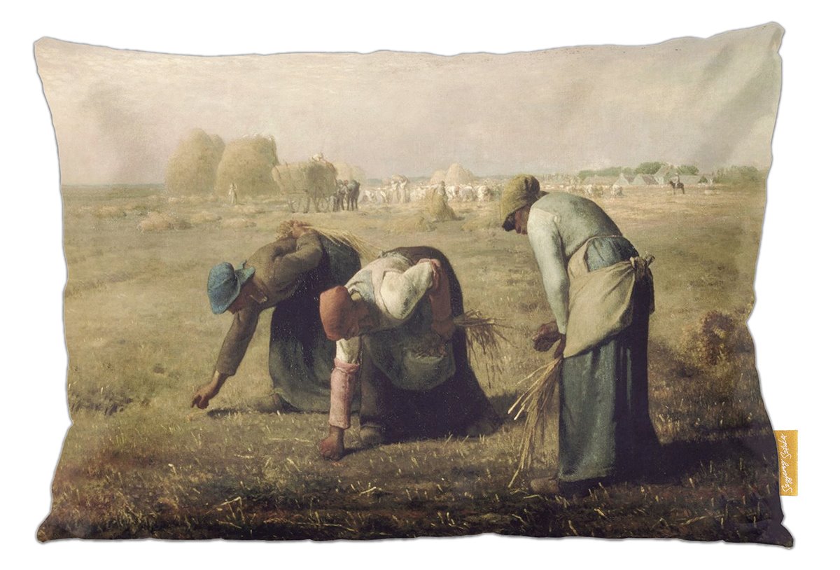 Poduszka dekoracyjna na prezent z obrazem Żniwiarki Jean-François Millet Szyjemy Sztukę