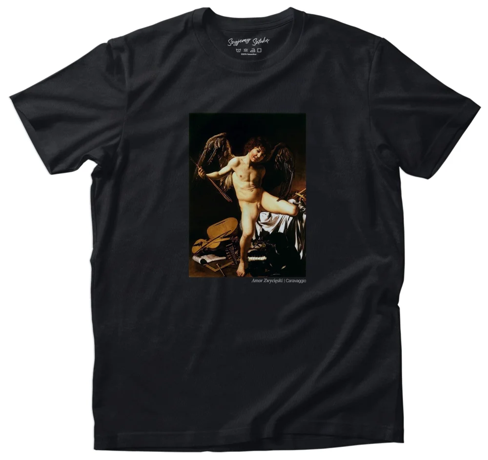 Koszulka z nadrukiem Amor Zwycięski Caravaggio