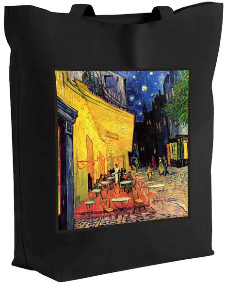 Torba z naszywką  Taras kawiarni w nocy Vincent Van Gogh