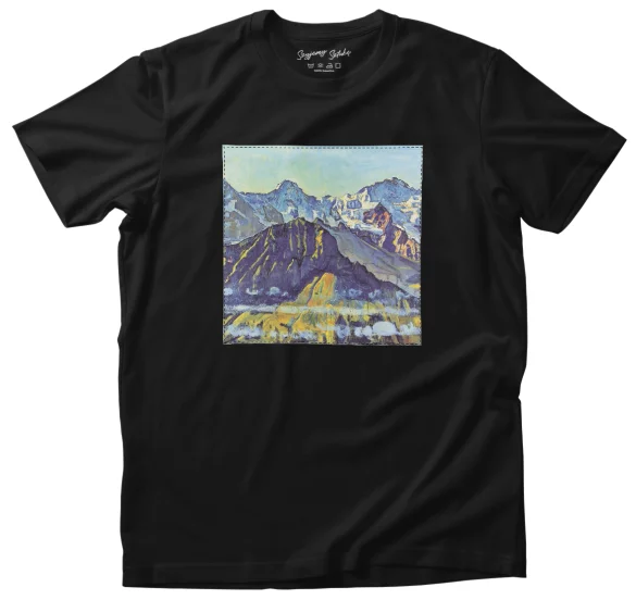 Koszulka z naszywką Eiger, Mönch und Jungfrau in der Morgensonne Ferdinand Hodler