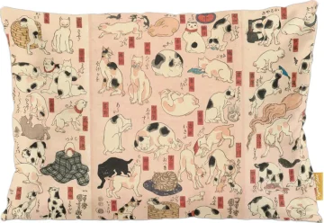 Poduszka 55 kotów reprezentujących pięćdziesiąt trzy stacje Tokaido Utagawa Kuniyoshi