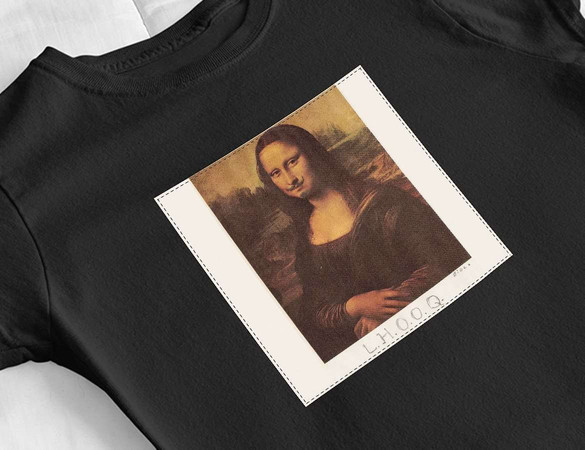 Bluzka damska z naszywką  L.H.O.O.Q. Marcel Duchamp