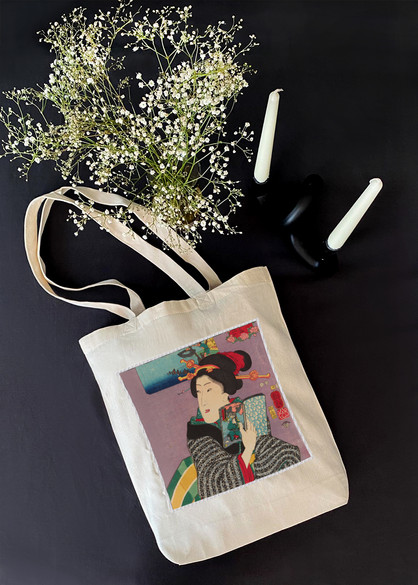 Torba z naszywką Krajobrazy i piękności Utagawa Kuniyoshi