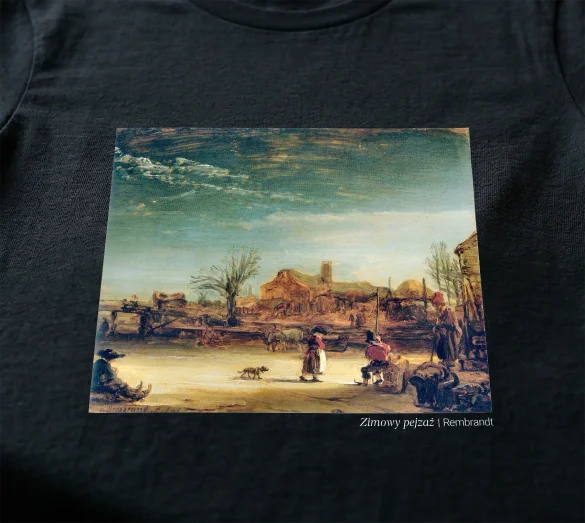 Koszulka z nadrukiem Zimowy pejzaż Rembrandt