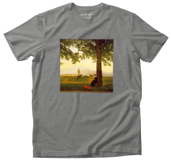 Koszulka z naszywką Taras ogrodowy Caspar David Friedrich