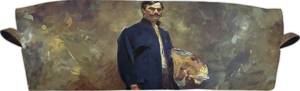 Piórnik Portret własny z paletą Wojciech Kossak