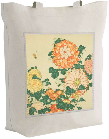 Torba z naszywką Chryzantemy i pszczoła Katsushika Hokusai