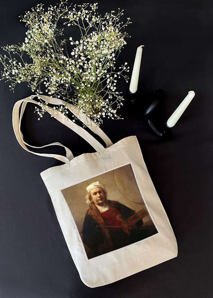 Torba z naszywką Autoportret z dwoma kołami Rembrandt