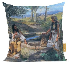 Poduszka Chrystus i Samarytanka Henryk Siemiradzki