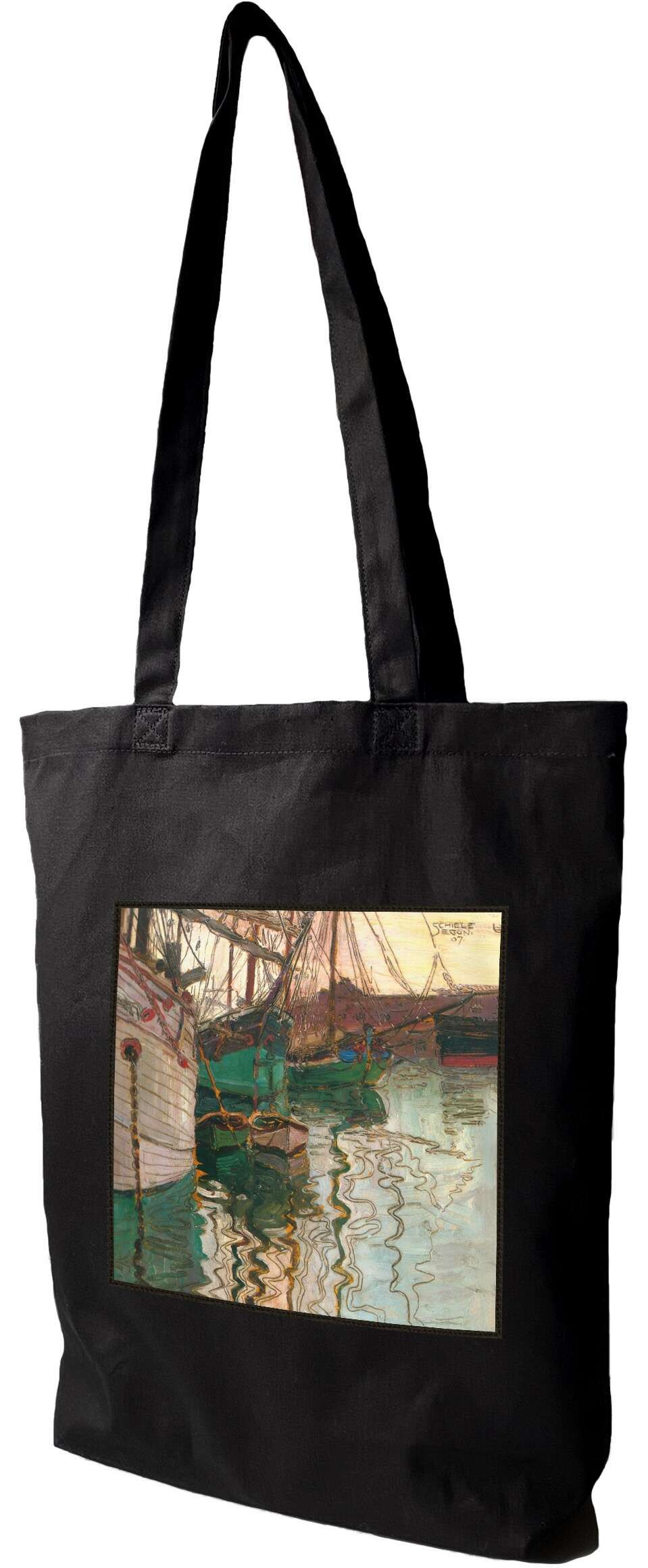 Torba z naszywką Port w Trieście Egon Schiele, Czarna