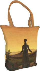 Torba na ramię shopper Kobieta na tle zachodzącego słońca Caspar David Friedrich
