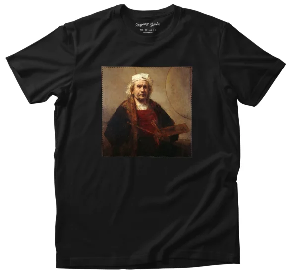 Koszulka z naszywką Autoportret z dwoma kołami Rembrandt