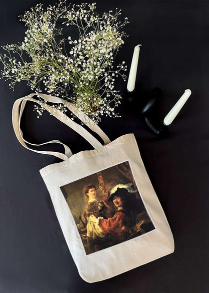 Torba z naszywką Autoportret z Saskią Rembrandt