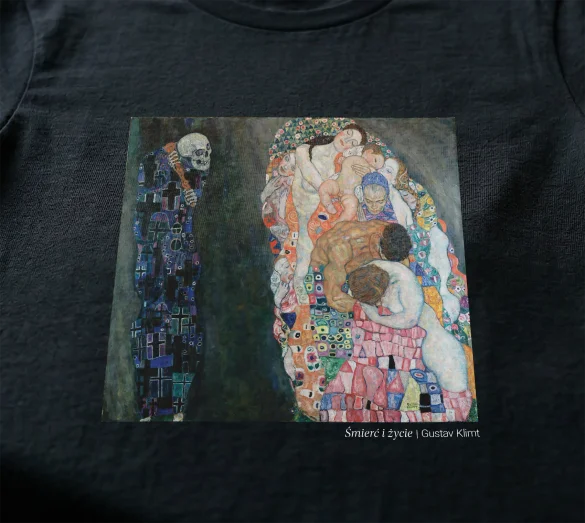 Koszulka z nadrukiem Śmierć i życie Gustav Klimt