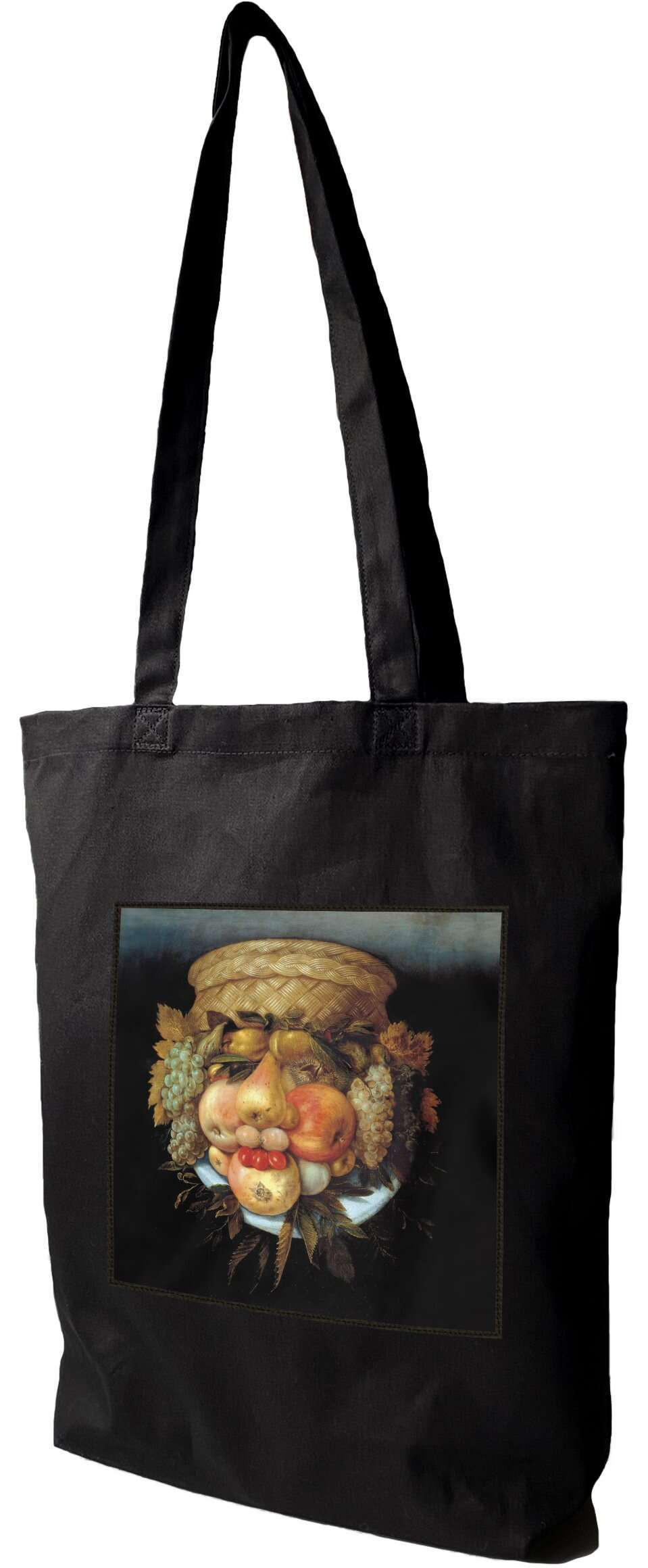 Torba z naszywką Kosz owoców Giuseppe Arcimboldo, Czarna