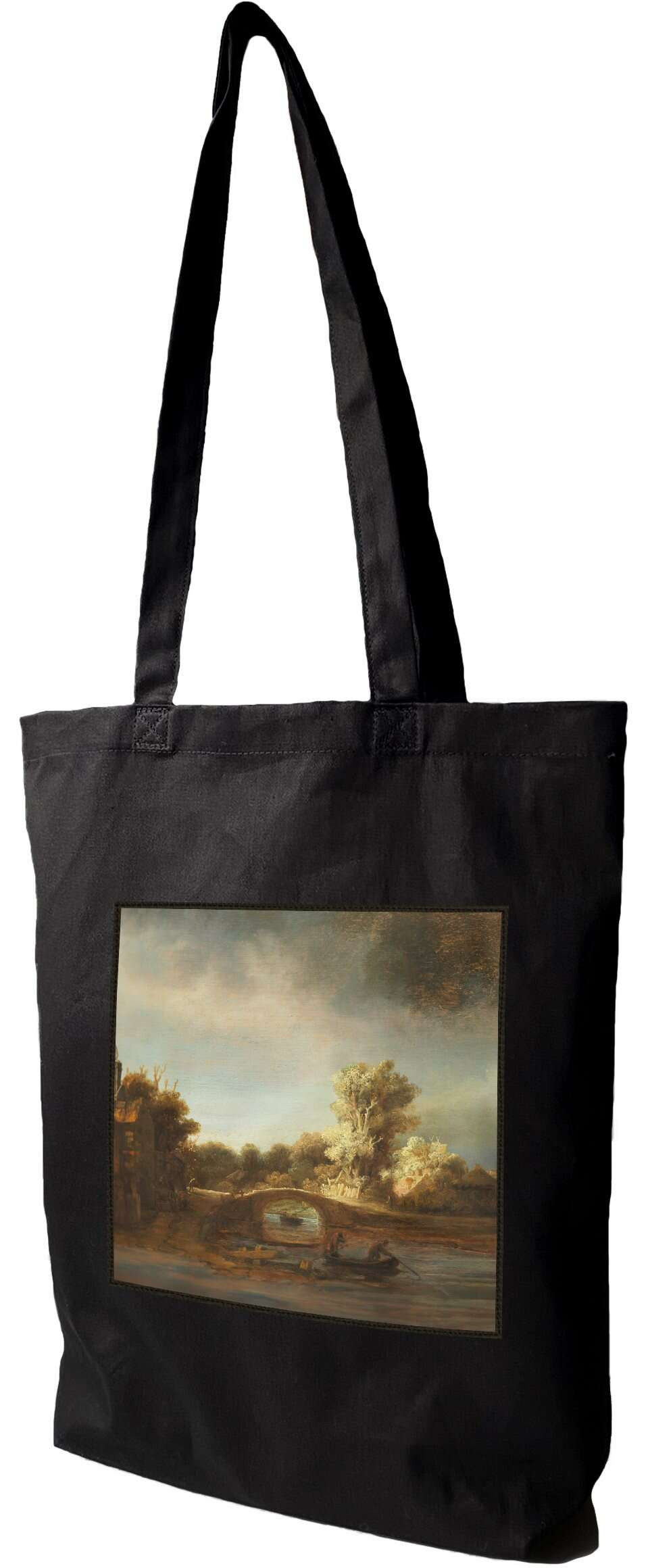 Torba z naszywką Kamienny most Rembrandt, Czarna