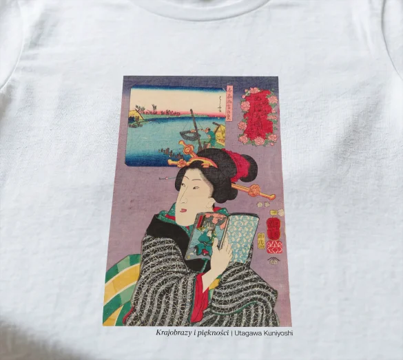 Koszulka z nadrukiem Krajobrazy i piękności Utagawa Kuniyoshi