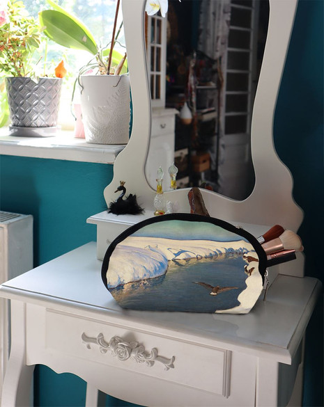 Kosmetyczka Pejzaż zimowy z rzeką i ptakiem Julian Fałat 