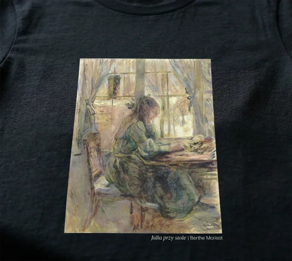 Koszulka z nadrukiem Julia przy stole Berthe Morisot