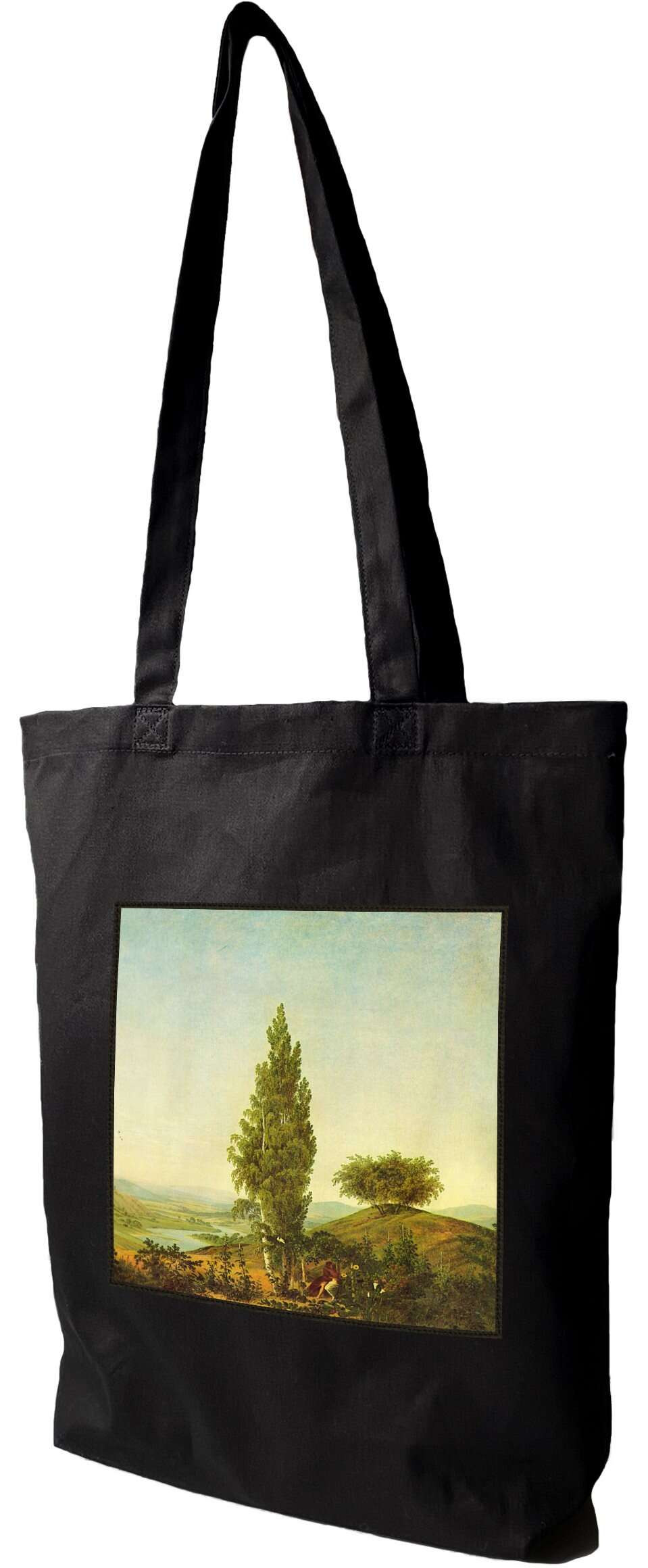 Torba z naszywką Lato Caspar David Friedrich, Czarna