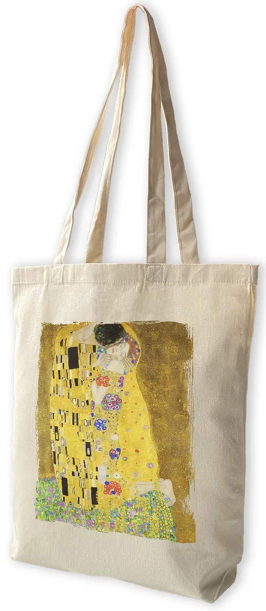 Torba bawełniana Pocałunek Gustav Klimt, Biała