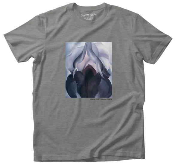Koszulka z nadrukiem Czarna Iris III Georgia O’Keeffe